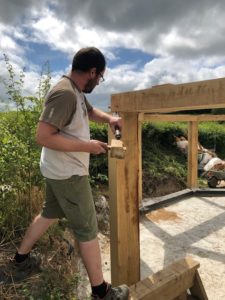 Timber Oak Framer in Action on Jointed Green Oak.