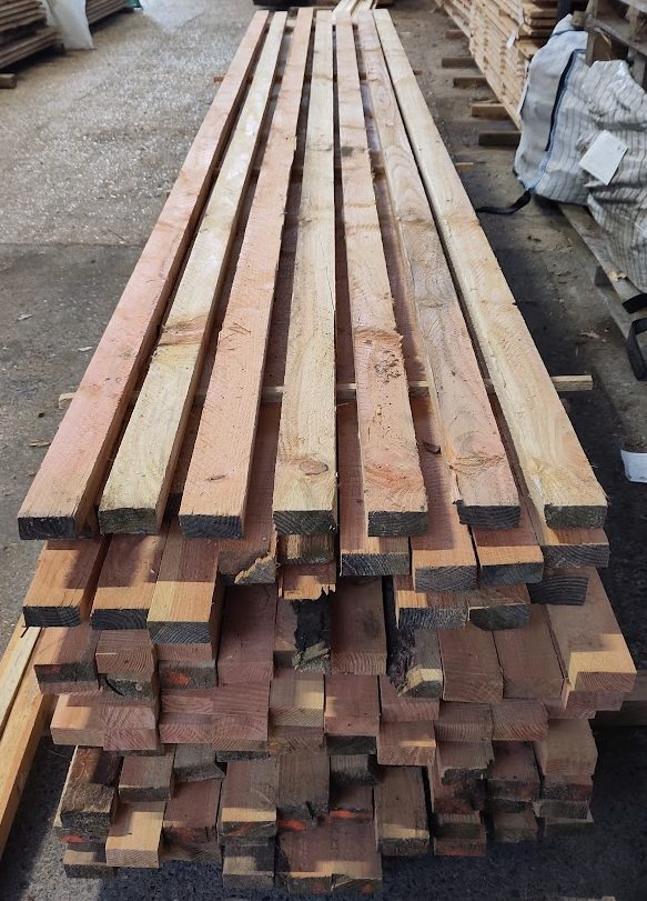 mostly bandsawn Douglas Fir skinny '4x2'